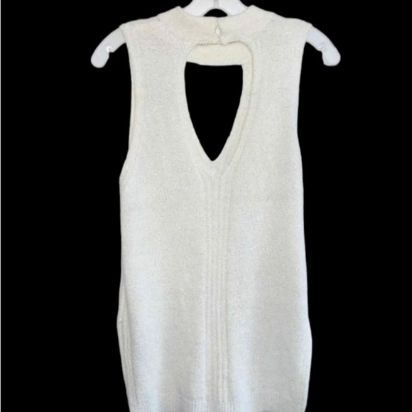 ASTR Knit Choker Neckline Keyhole Back XS Y2K Cream Longline Sweater Vest - Picture 4 of 13